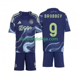 Camisola AFC Ajax Brian Brobbey 9 Criança Equipamento Segundo 2025-2026 Manga Curta